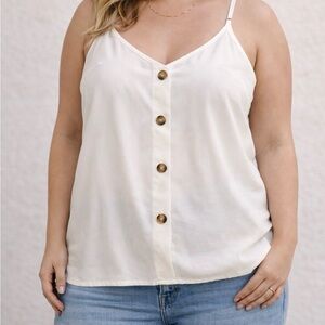 Women's Cream Button-Down Top
